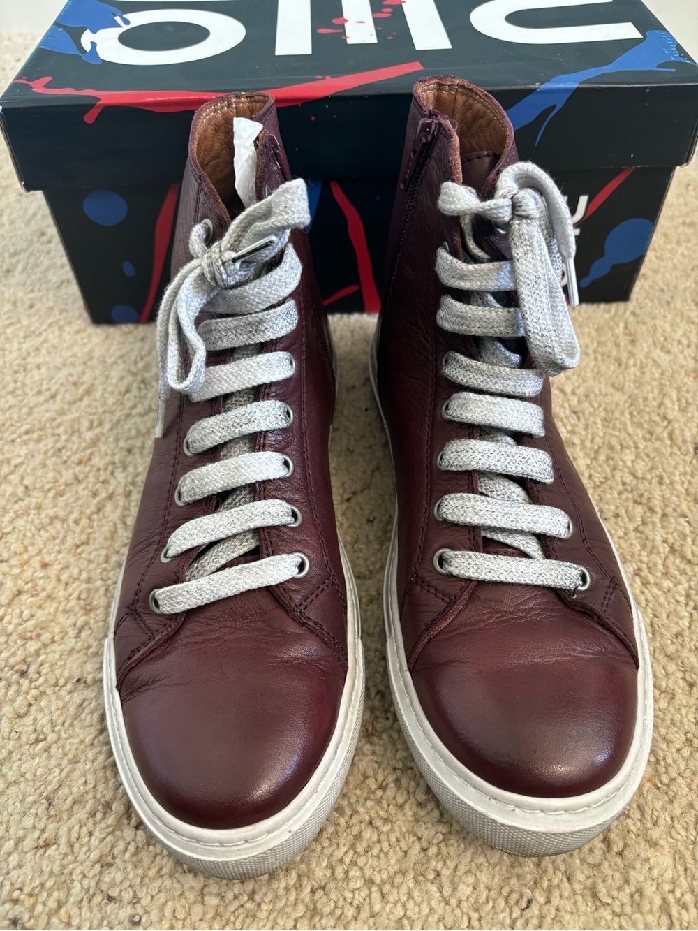 Bueno High Top Leather Sneakers - Picture 2 of 7